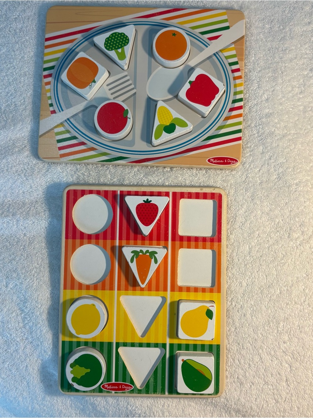Melissa & Doug Wooden Shape and Color Sorting Puzzle Healthy Food Choices